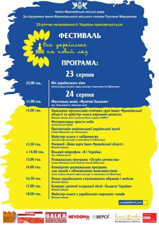 Фестиваль присвячений 25-й річниці Дня Незалежності України