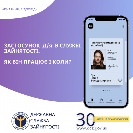 Застосунок Дія в службі зайнятості. Як він працює і коли?
