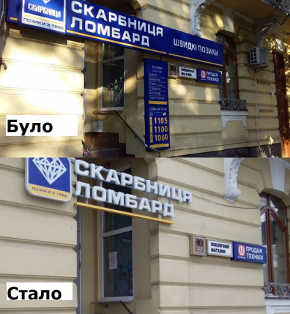 ПІСЛЯ ОТРИМАНИХ ПРИПИСІВ – ПІДПРИЄМЦІ САМОСТІЙНО ЗАМІНЮЮТЬ ВИВІСКИ, ЩО ВСТАНОВЛЕНІ З ПОРУШЕННЯМИ