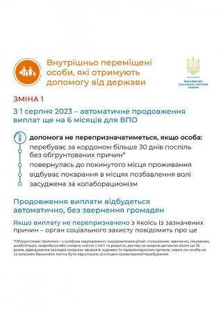 Допомога на проживання для ВПО