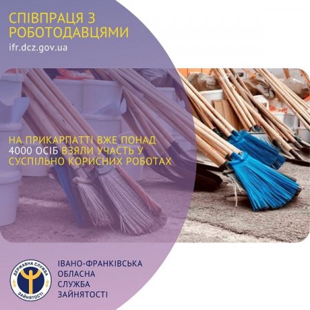На Прикарпатті вже понад 4000 осіб взяли участь у суспільно корисних роботах
