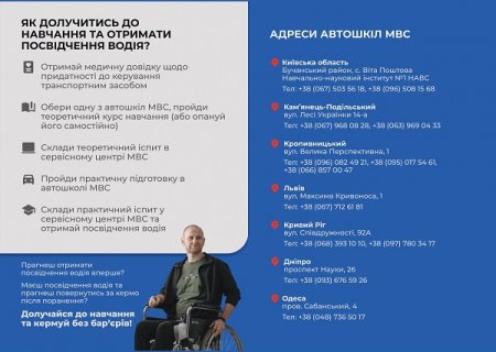 Автошколи для осіб з інвалідністю.