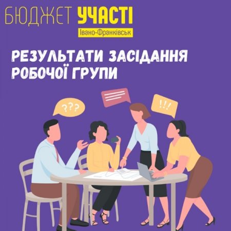 Результати засідання робочої групи Бюджету участі